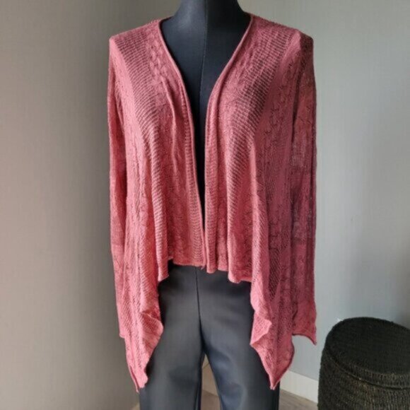 Pink Lace Open Cardigan Women's sz XS - Picture 2 of 9